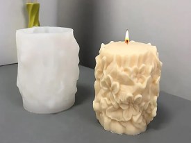 Molde silicona vela mujer con flores